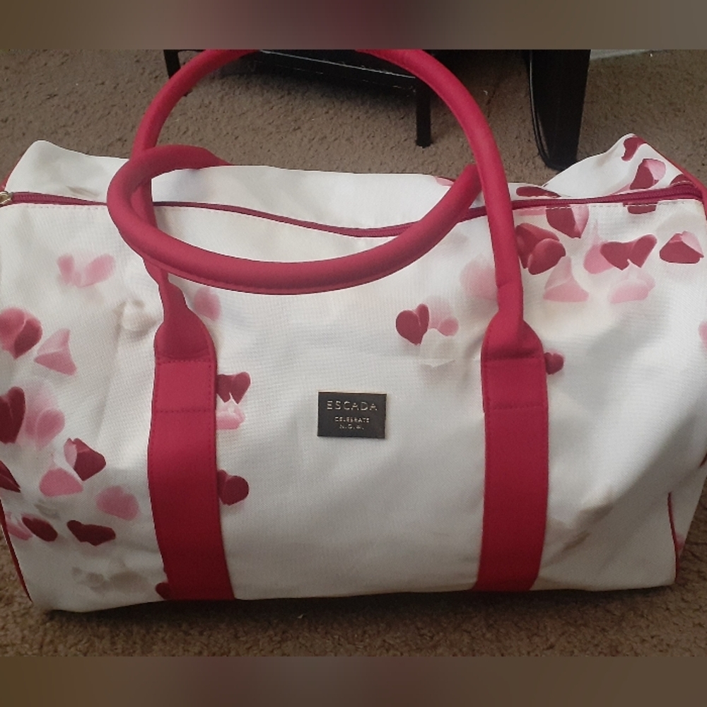 Escada White and Red Travel Bag